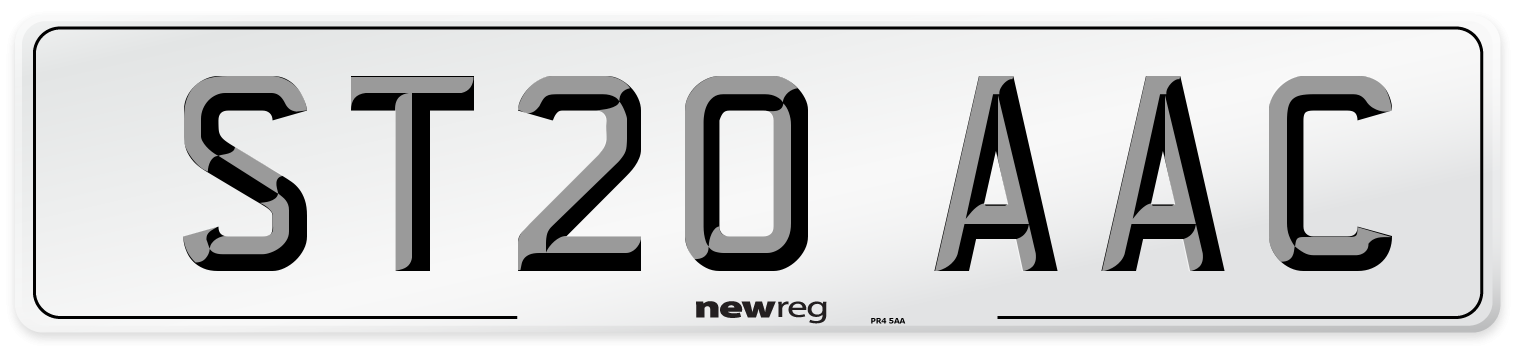 ST20 AAC Number Plate from New Reg